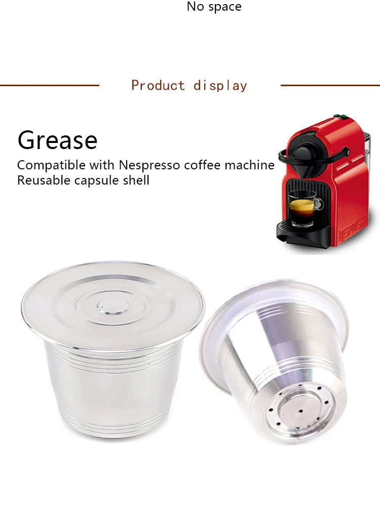 Nespresso Reusable Stainless Steel Capsule - Refillable for Inissia & Pixie