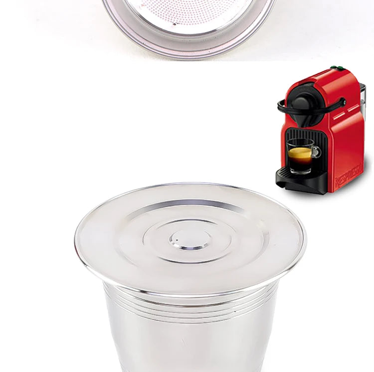 Nespresso Reusable Stainless Steel Capsule - Refillable for Inissia & Pixie
