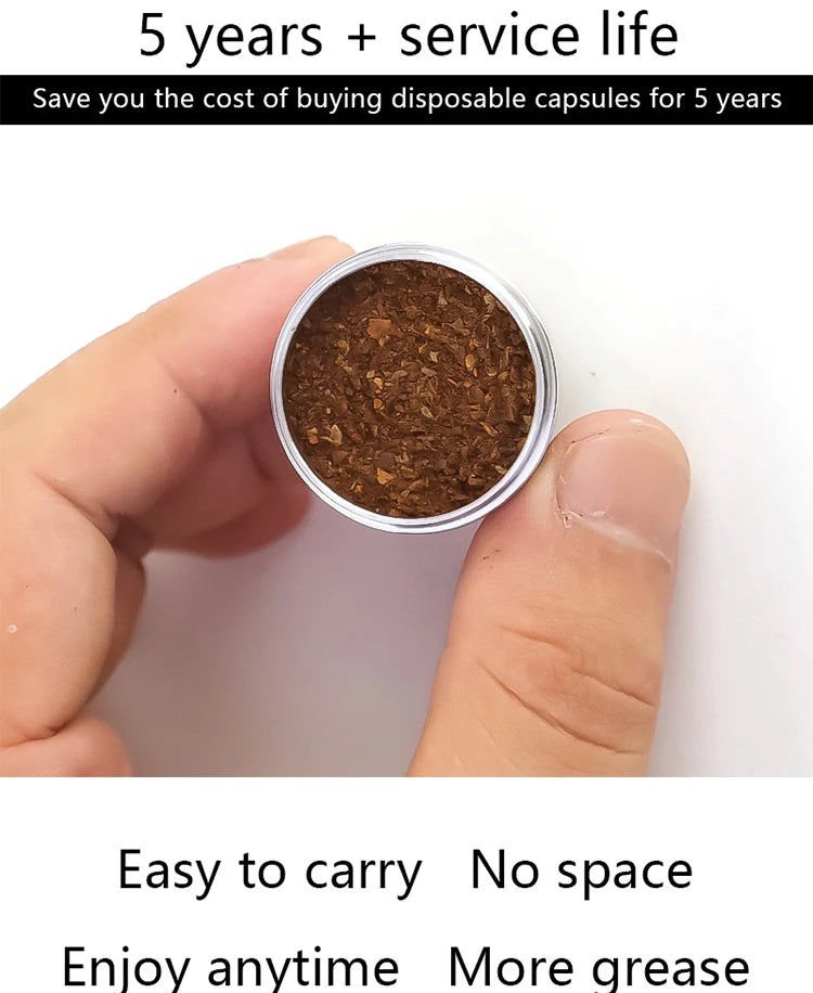 Nespresso Reusable Stainless Steel Capsule - Refillable for Inissia & Pixie